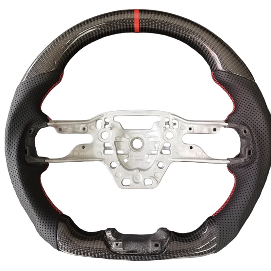 Mustang Carbon Fiber Steering Wheel w Nappa for Ford Mustang 2024+ Models