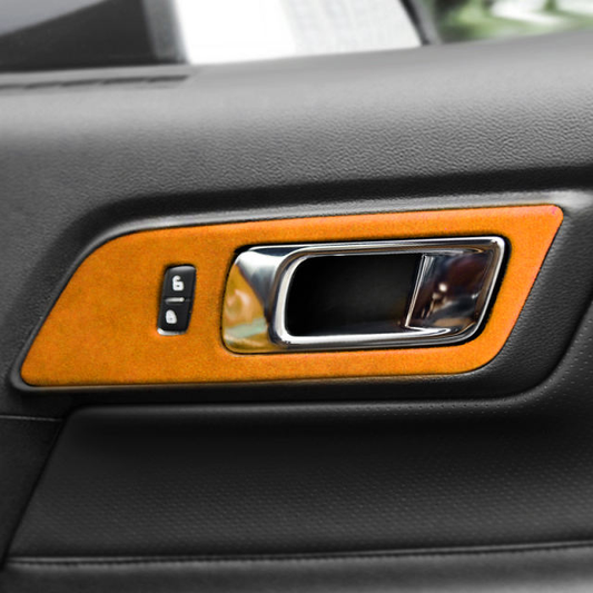 Orange Alcantara Door Handle Trim - Mustang (15-25)