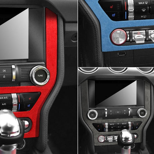 Orange Alcantara Central Control Media Surround Cover - Mustang 2015-23