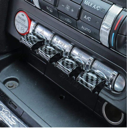 Carbon Look 4 Piece Switch Control Cover Set - Mustang (15-23)