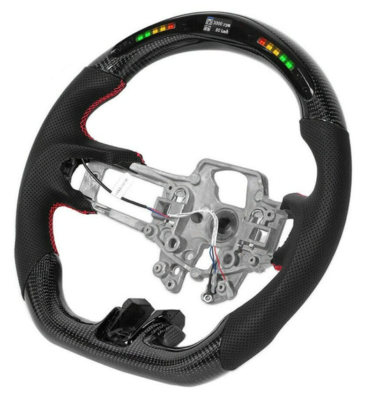 LED Sport Carbon w Nappa Steering Wheel for Ford Mustang 2015-23 Models