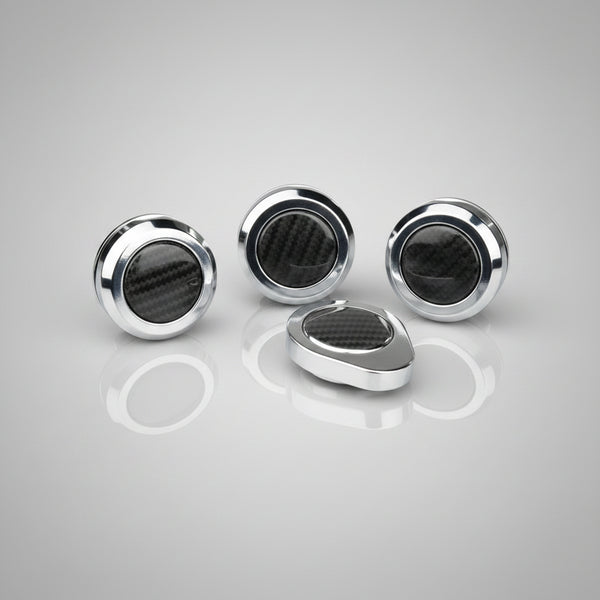 Mustang (2015-17) 5.0L Chrome Series 4 Cap Set with Carbon Inserts