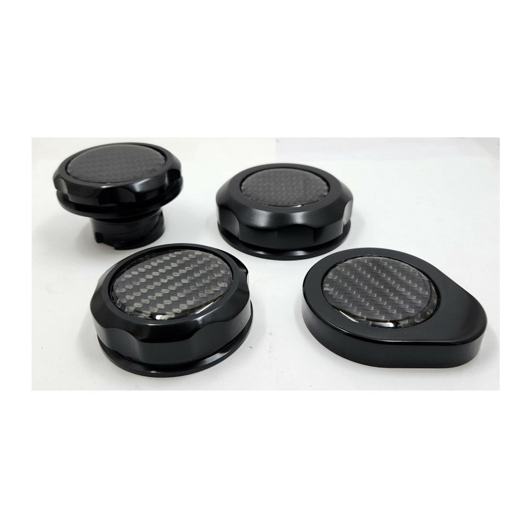 Mustang  (2015-17) 5.0L Shadow Series 4 Cap Set with Carbon Inserts