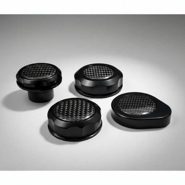Mustang  (2015-17) 5.0L Shadow Series 4 Cap Set with Carbon Inserts