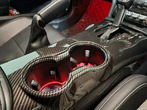 Carbon Look ABS Console Cover For Ford Mustang 2015-23 Models