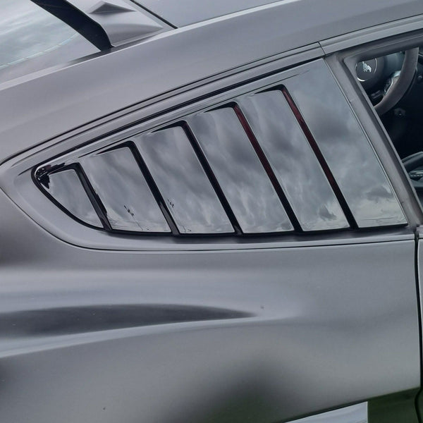 Mustang (15-23) Cervinis Style Qtr Window Louvers - Gloss Black