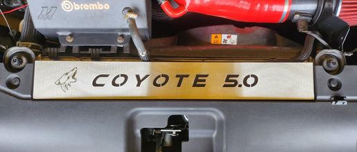 FM COYOTE 5.0 Engraved Radiator Cover Vanity Plate Kit - Mustang FM (2015-17)
