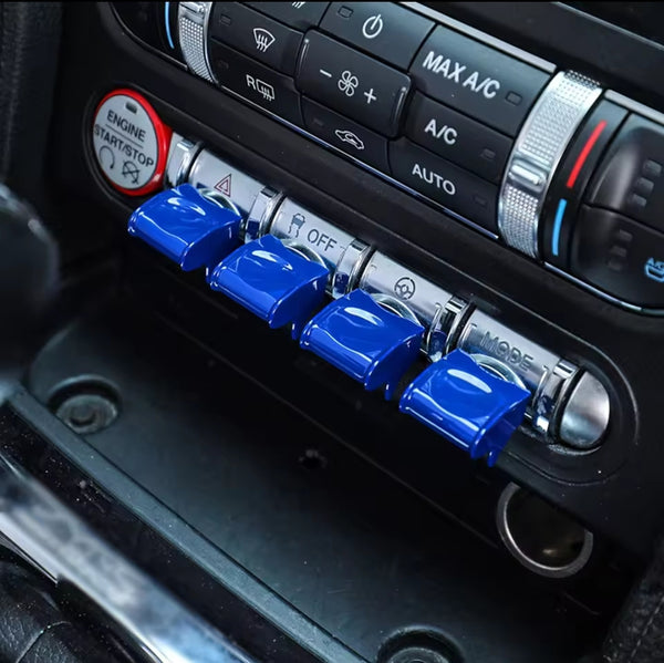 Mustang (15-23) 4 Piece Switch Control Cover Set - Blue