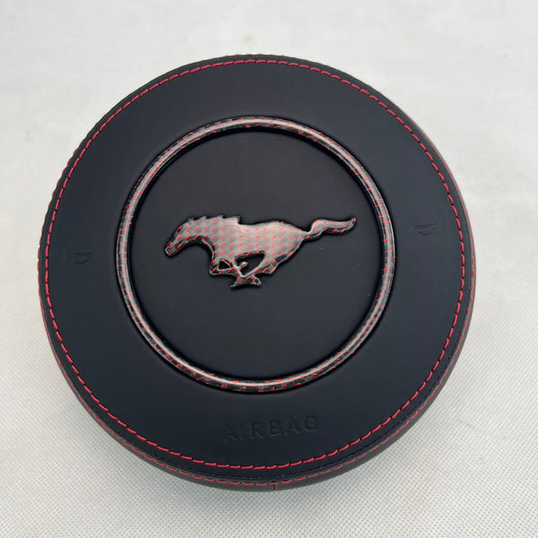 Mustang (15-23) Airbag replacement cover - Reflective Carbon Fiber Logo