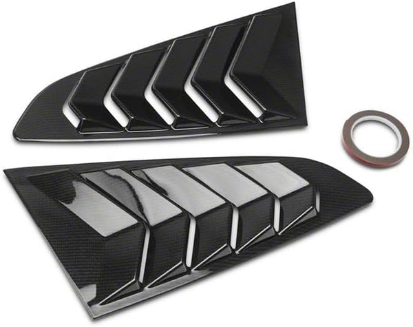 Mustang (15-23) Lambo Style Qtr Window Louvers - Carbon ABS