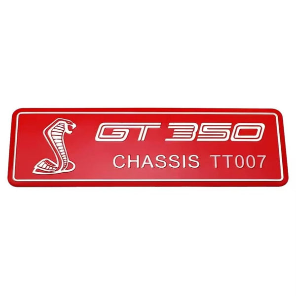 GT350 Vanity Badge  - Red