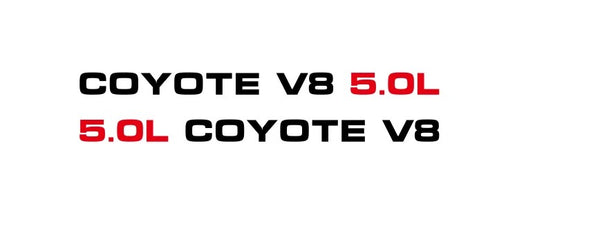 Mustang FM (2015-17) COYOTE V8 5.0L Hood Lettering Decal Set