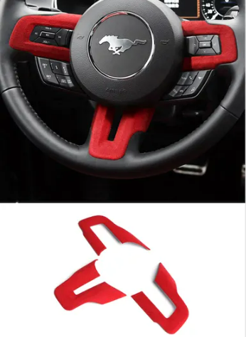 Mustang (15-23) Alcantara Steering Trim - Red