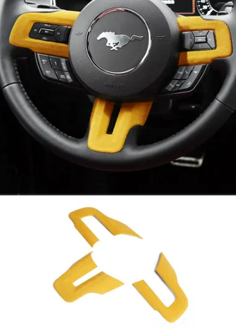 Mustang (15-23) Alcantara Steering Trim - Yellow