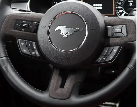 Mustang (15-23) Alcantara Steering Trim - Grey
