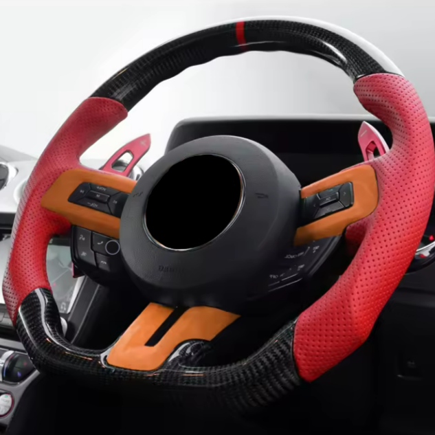 Mustang (15-23) Alcantara Steering Trim - Orange