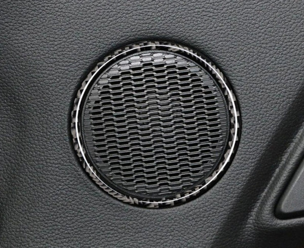 Carbon Door Speaker Ring Trim (Red or Black) Mustang (15-23)
