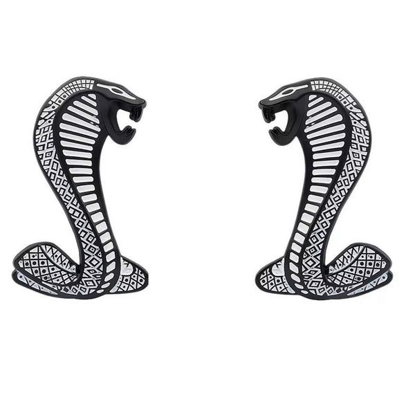 Shelby Cobra Fender Badge Set - Black & White