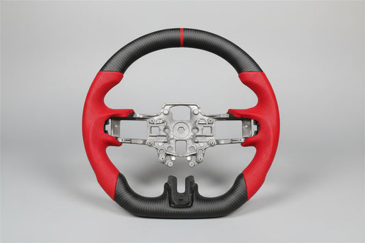 Mustang Matte Fusion Carbon Steering Wheel with Nappa for Ford Mustang 2015-23 Models