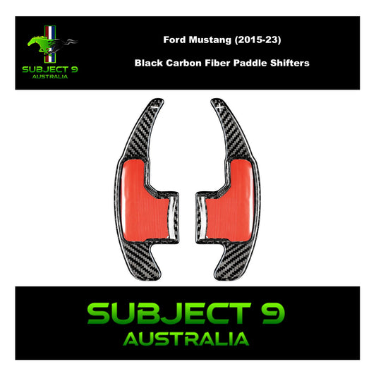Black Carbon Fiber Paddle Shifters Mustang (15-23)