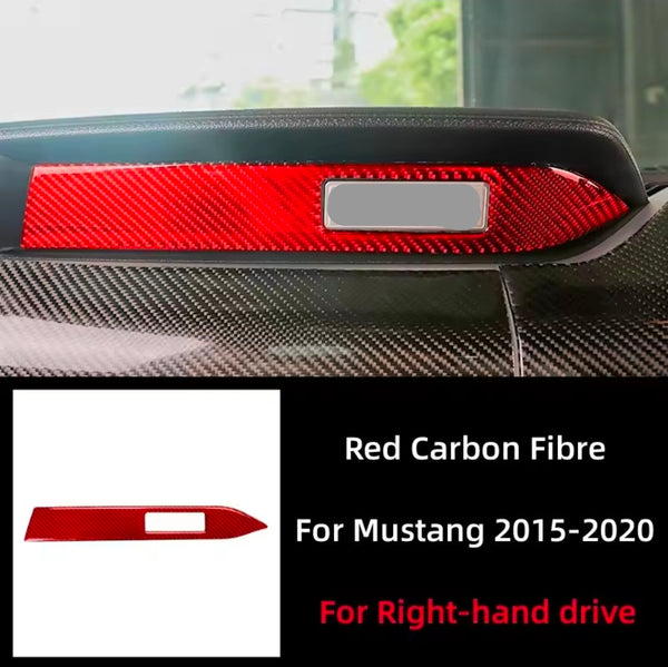 Red Carbon RHD Dashboard Co-Pilot Trim - Mustang (15-23)
