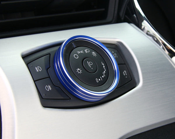 Mustang (15-23) Blue 3 Piece Aluminium Control Button Set