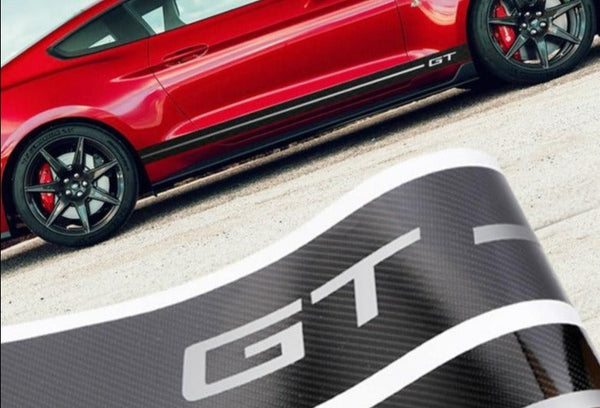 Mustang GT Side Stripe decals set -  Black Carbon