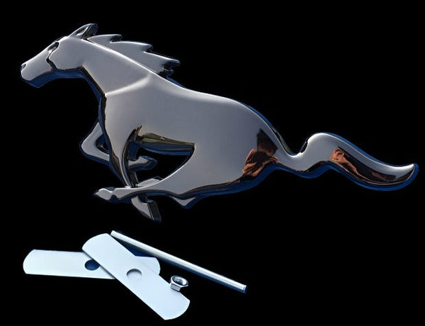 Mustang Replacement grille badge (Metal) - Gun Metal