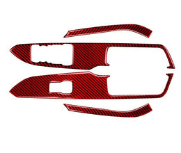 Red Soft Carbon Door Armrest Trim - Mustang (15-23)