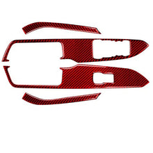 Red carbon fiber patterned car door panel set on a white background