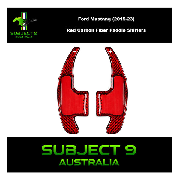 Red Carbon Fiber Paddle Shifters Mustang (15-23)