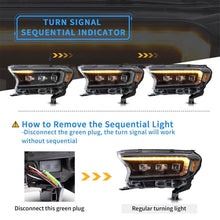 VLAND LED Headlights For 2015-2021 Ford Ranger LED DRL W/ Sequential Head Lamps