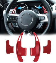 Red Aluminium Paddle Shifters Mustang (15-23)