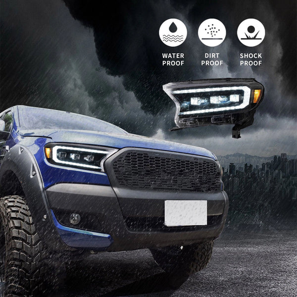VLAND LED Headlights For 2015-2021 Ford Ranger LED DRL W/ Sequential Head Lamps