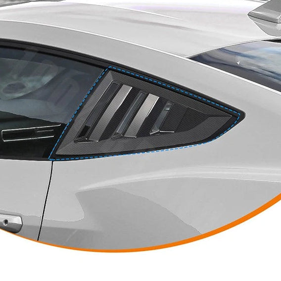 Mustang s650 2024+ Performance Style Carbon Look Qtr Window Louvers