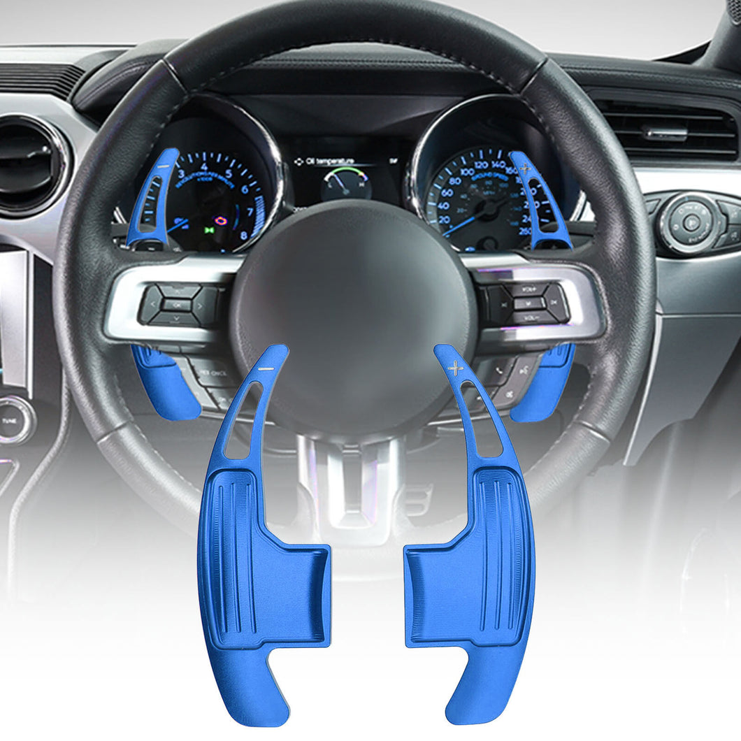 Mustang (2015-23) Aluminium Paddle Shifters (Blue Satin)