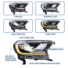 2015-2021 FORD RANGER MUSTANG STYLE SEQUENTIAL LED HEADLIGHTS