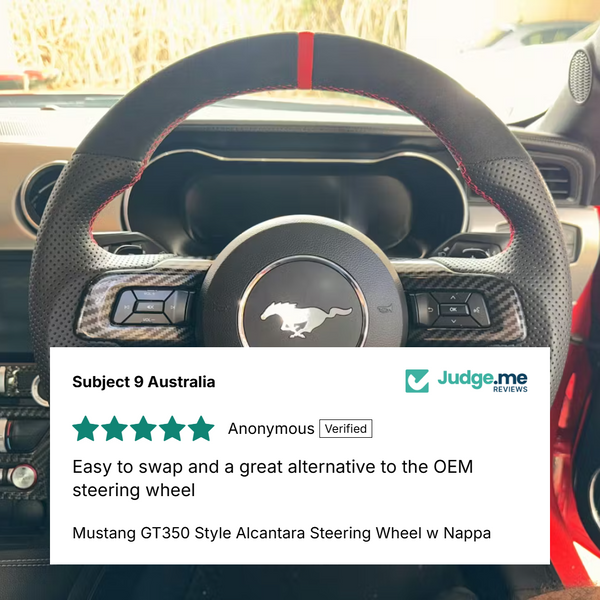 Mustang GT350 Style Alcantara Steering Wheel w Nappa