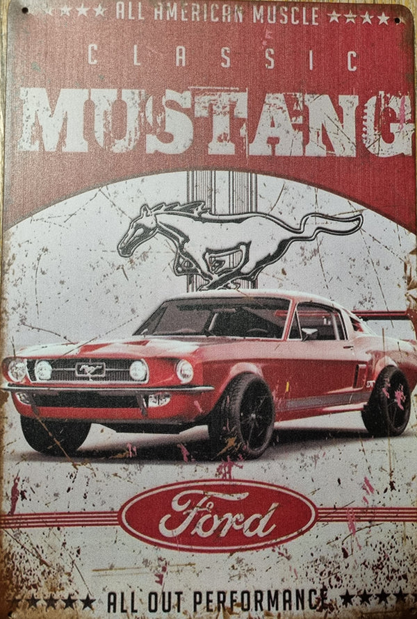 FORD MUSTANG CLASSIC RUSTIC METAL SIGN