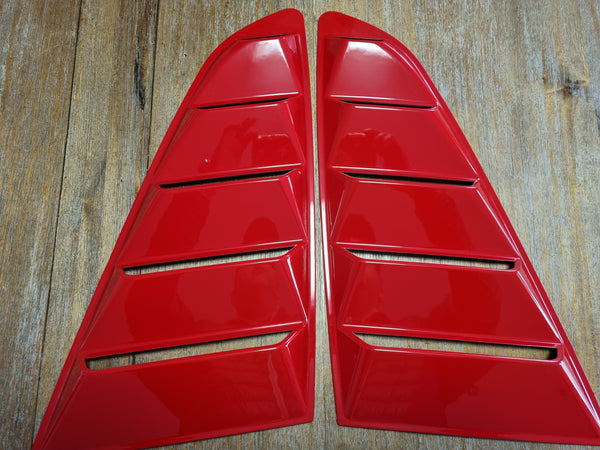 Mustang (15-23) Classic 5 Slot Qtr Louvers - Race Red