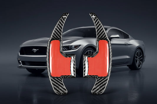 Black Carbon Fiber Paddle Shifters Mustang (15-23)