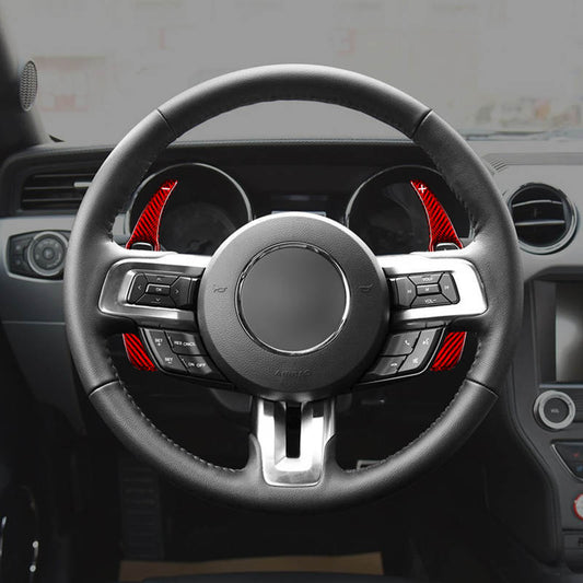 Red Carbon Fiber Paddle Shifters Mustang (15-23)
