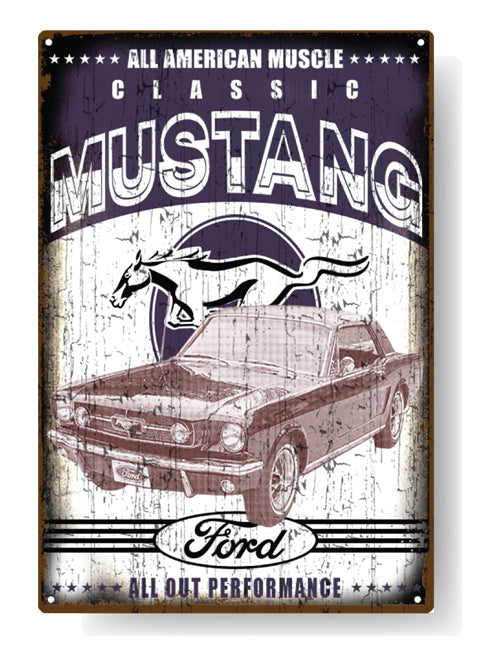 FORD MUSTANG METAL SIGN - LARGE