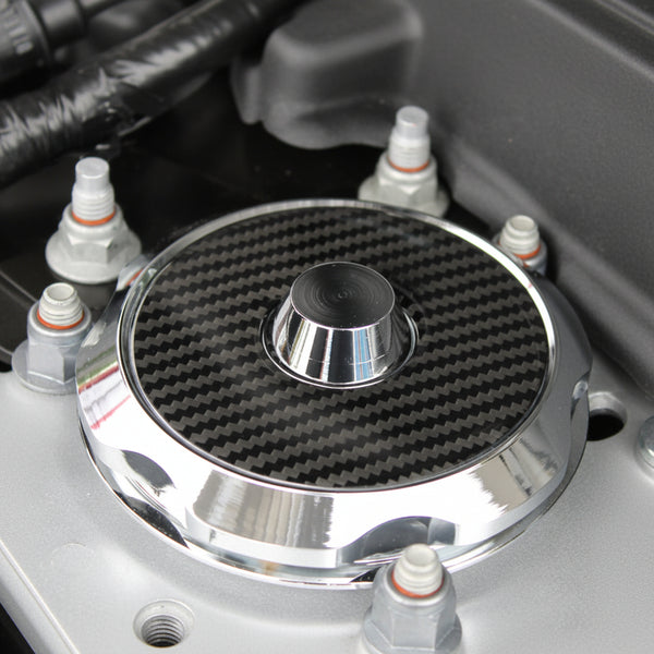 Mustang (2015-23) 5.0L Chrome Strut Covers with Carbon Inserts