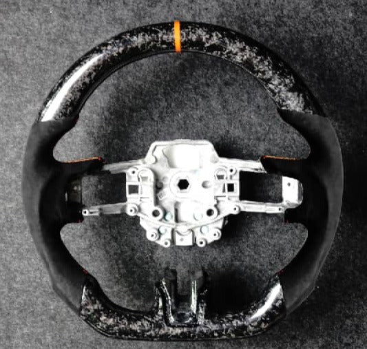 Mustang Forged Carbon Steering Wheel w Nappa for Ford Mustang 2015-23 Models