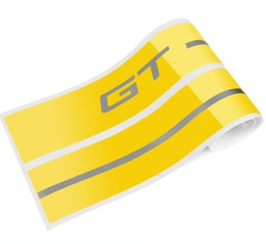 Mustang GT Side Stripe decals set - Yellow