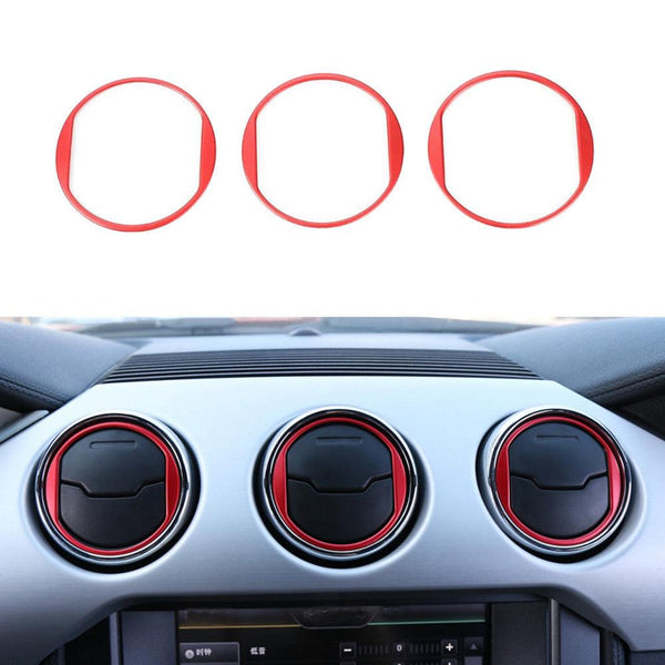 Mustang (15-23) Red Aluminium 3 Piece Vent Trim set