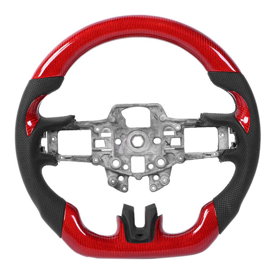 Mustang Red Carbon Fiber Steering Wheel with Nappa